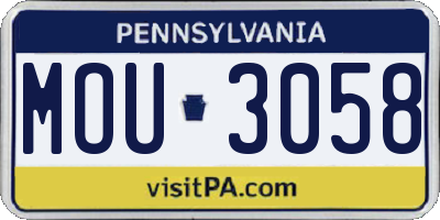 PA license plate MOU3058