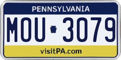 PA license plate MOU3079