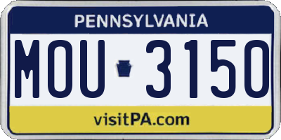 PA license plate MOU3150