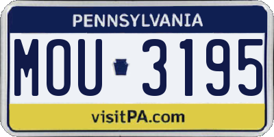 PA license plate MOU3195