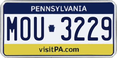 PA license plate MOU3229