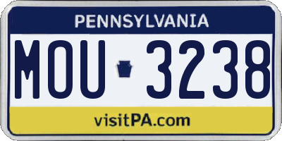 PA license plate MOU3238