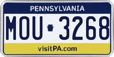 PA license plate MOU3268