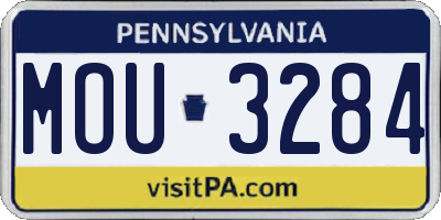 PA license plate MOU3284