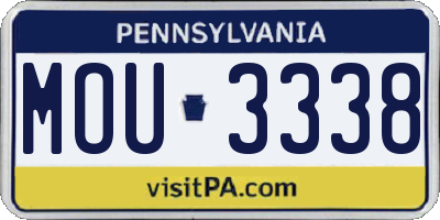 PA license plate MOU3338
