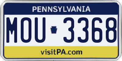 PA license plate MOU3368