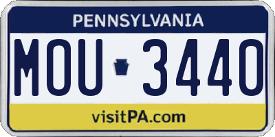 PA license plate MOU3440