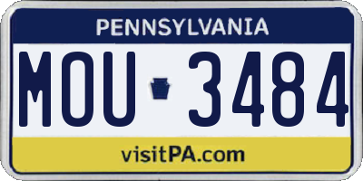 PA license plate MOU3484