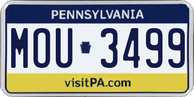 PA license plate MOU3499