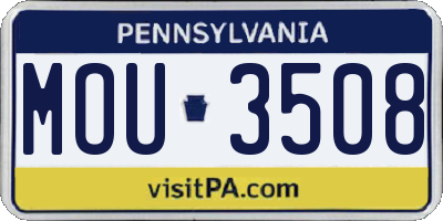 PA license plate MOU3508