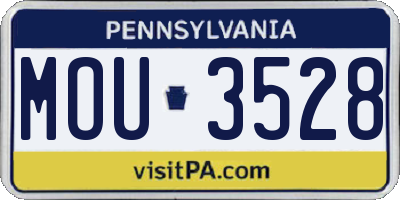 PA license plate MOU3528