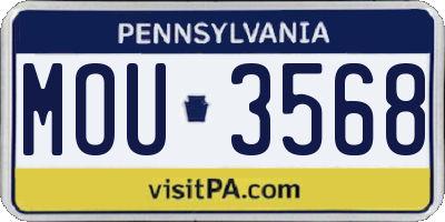 PA license plate MOU3568