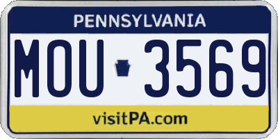 PA license plate MOU3569
