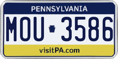 PA license plate MOU3586