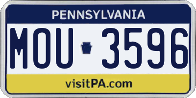 PA license plate MOU3596