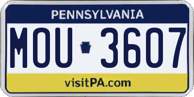 PA license plate MOU3607