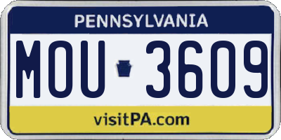 PA license plate MOU3609