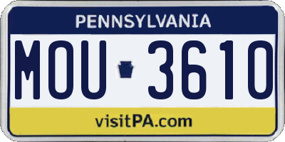 PA license plate MOU3610