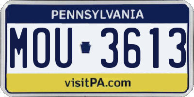 PA license plate MOU3613