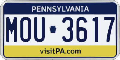PA license plate MOU3617