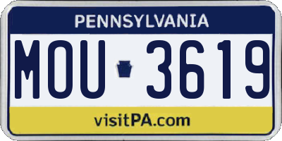 PA license plate MOU3619