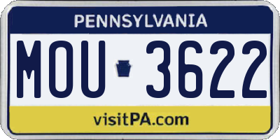 PA license plate MOU3622