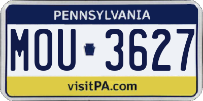 PA license plate MOU3627