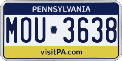 PA license plate MOU3638
