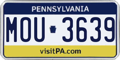 PA license plate MOU3639