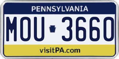 PA license plate MOU3660