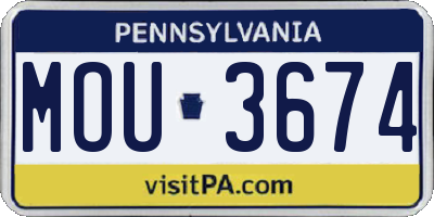 PA license plate MOU3674