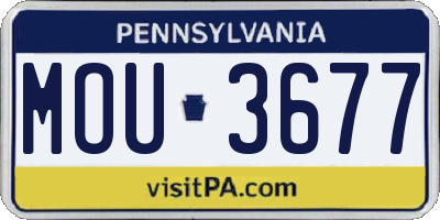 PA license plate MOU3677