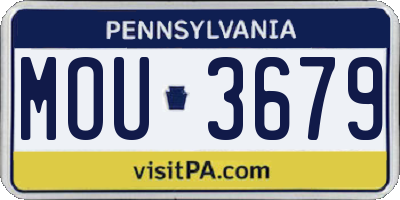PA license plate MOU3679