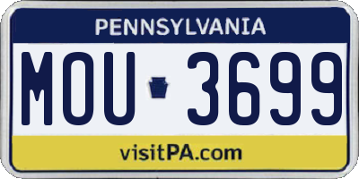 PA license plate MOU3699