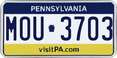 PA license plate MOU3703