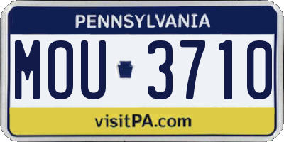 PA license plate MOU3710