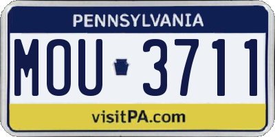 PA license plate MOU3711