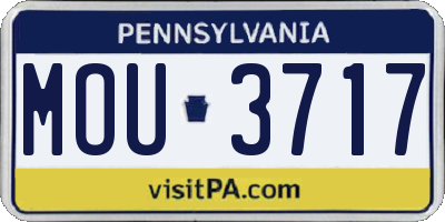PA license plate MOU3717