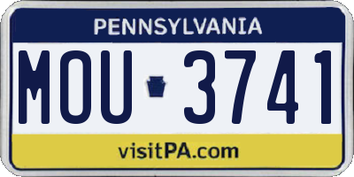 PA license plate MOU3741