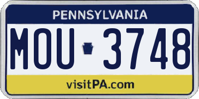PA license plate MOU3748