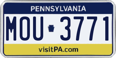 PA license plate MOU3771