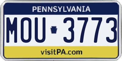 PA license plate MOU3773