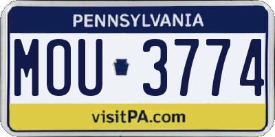 PA license plate MOU3774
