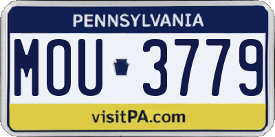 PA license plate MOU3779