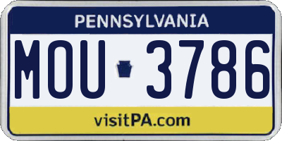 PA license plate MOU3786