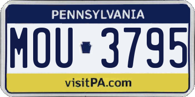 PA license plate MOU3795