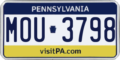 PA license plate MOU3798