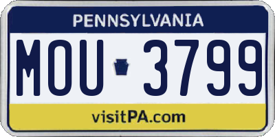 PA license plate MOU3799