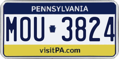 PA license plate MOU3824