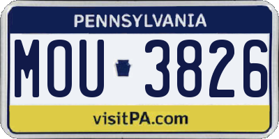 PA license plate MOU3826